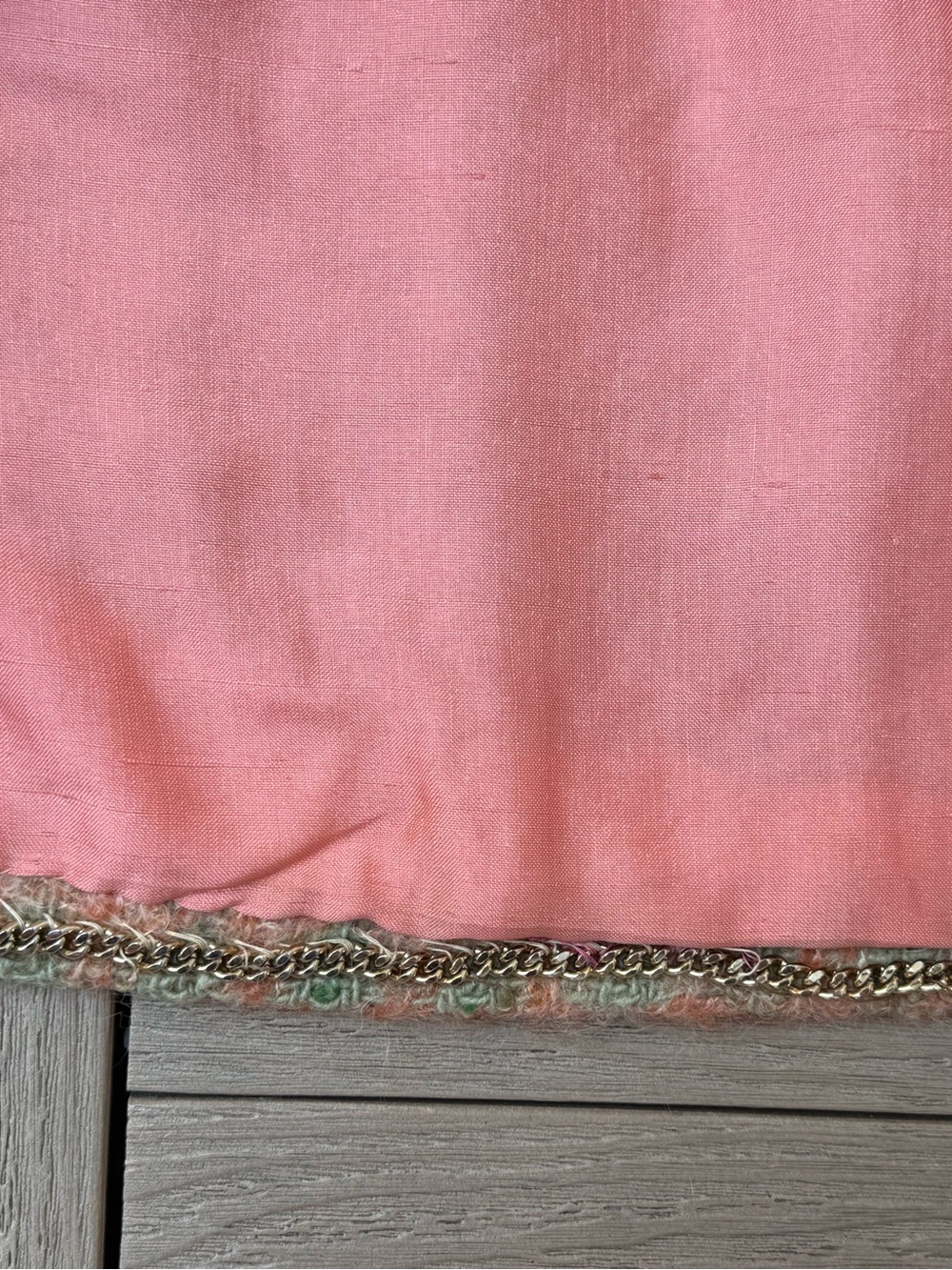 B. Altman & Co Salmon & Green Tweed Suit, blazer skirt ca. 1966 - Picture 11 of 14